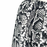 Michael Kors Collection Women's Black White Size 4/s Scoop Neck Long Sleeve