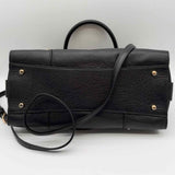 Coach Mercer 30 Black Top Handle Turnlock Pebbled Leather Satchel