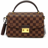 LOUIS VUITTON Croisette Coated Canvas Brown Top Handle Damier Ebene Crossbody