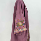 Aratta Silent Journey Juliette Women's Purple Size S Embroidered Floral Kimono
