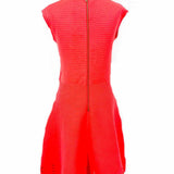 Ted Baker Jacquard Panel Skater Women's Neon Pink Size 8 Sleeveless Mini Dress