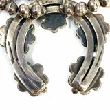 Navajo Diné 1970's Squash Blossom Sterling Premium Arizona Turquoise Necklace