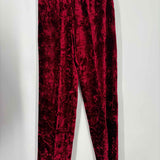 Andrea Polizzi Women's Red Size 4 Crushed Velvet Jacket & Pants Set