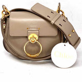 Chloe Small Tess Taupe Saddle Bag O Ring Leather Shoulder Bag