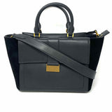 DKNY Brynn Black Top Handle Leather Satchel