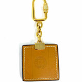Fendi Brown Square 2" Zucca Leather Key Chain