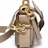 Chloe Small Tess Taupe Saddle Bag O Ring Leather Shoulder Bag