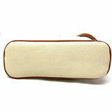 Dooney & Bourke Cream Zip Bucket Pebbled Leather Crossbody