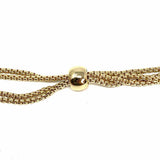 Statement Gold Tone Drawstring Crystal Necklace