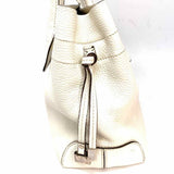 TOD'S D-Bag White Logo Pebbled Leather Tote