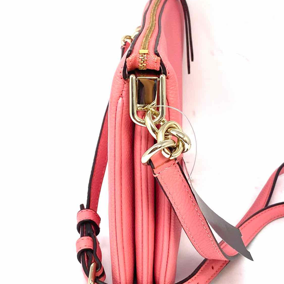 Kate Spade Leila Triple Gusset Salmon Pebbled Leather Crossbody