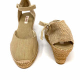 Toni Pons Women's Beige Size 39/8 Espadrille Burlap Wedges