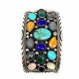 James Shay Sterling Multi-Color Cuff Navajo Gemstone Bracelet