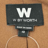 W by Worth Women's Brown Size 10 Pleated Mixed Media Jacket