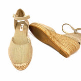 Toni Pons Women's Beige Size 39/8 Espadrille Burlap Wedges