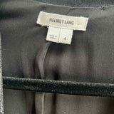 HELMUT LANG Women's Black Size 4 Collarless Tweed Blazer