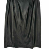 Talbots Women's Black Size 4 pencil Leather Skirt