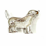 Swarovski Silver tone Dog embellished Brooch