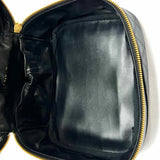 Chanel 1991-94 Vanity Cosmetic Black Quilted Lamb Leather Made in Italy Clutch