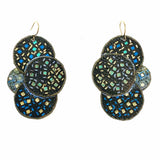 Statement Leather Black Dangle Circle Earrings