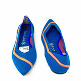 ROTHY'S Women's Blue / Pink Pointed Knit Stripe Size 10 Flats