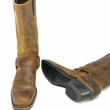FRYE 12R O-Ring Harness Women's Brown Size 7 Leather Riding Boots