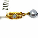 Estate Steel Blue 24" Faux Pearl Necklace