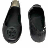Tory Burch Minnie Travel Women's Black Size 7.5 Ballet Logo Flats