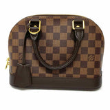 LOUIS VUITTON Alma BB Coated Canvas Brown Top Handle Damier Ebene Crossbody