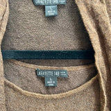 Lafayette 148 Women's Brown Size L Sweater Linen Blend Sparkle Multi-Piece Set