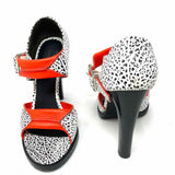 Alexander Wang Women's Black White Red Size 36/5.5 Stiletto Speckled Sandals
