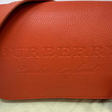 Burberry Medium Burleigh Orange Messenger Leather Made in Italy Crossbody