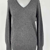 Halogen Women's Gray Size M V-Neck Cashmere Sweater