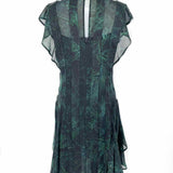 ALLSAINTS Women's Black Green Size 2 Butterfly Sleeve Celestial Dress