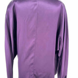 ELLEN TRACY Women's Purple Size 16 Faux Wrap Silk Long Sleeve
