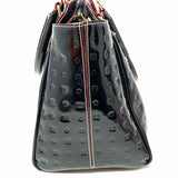 ARCADIA Black Turnlock Signature Patent Leather Tote