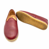 Charix Women's Red Size 5 Round Toe Leather Flats