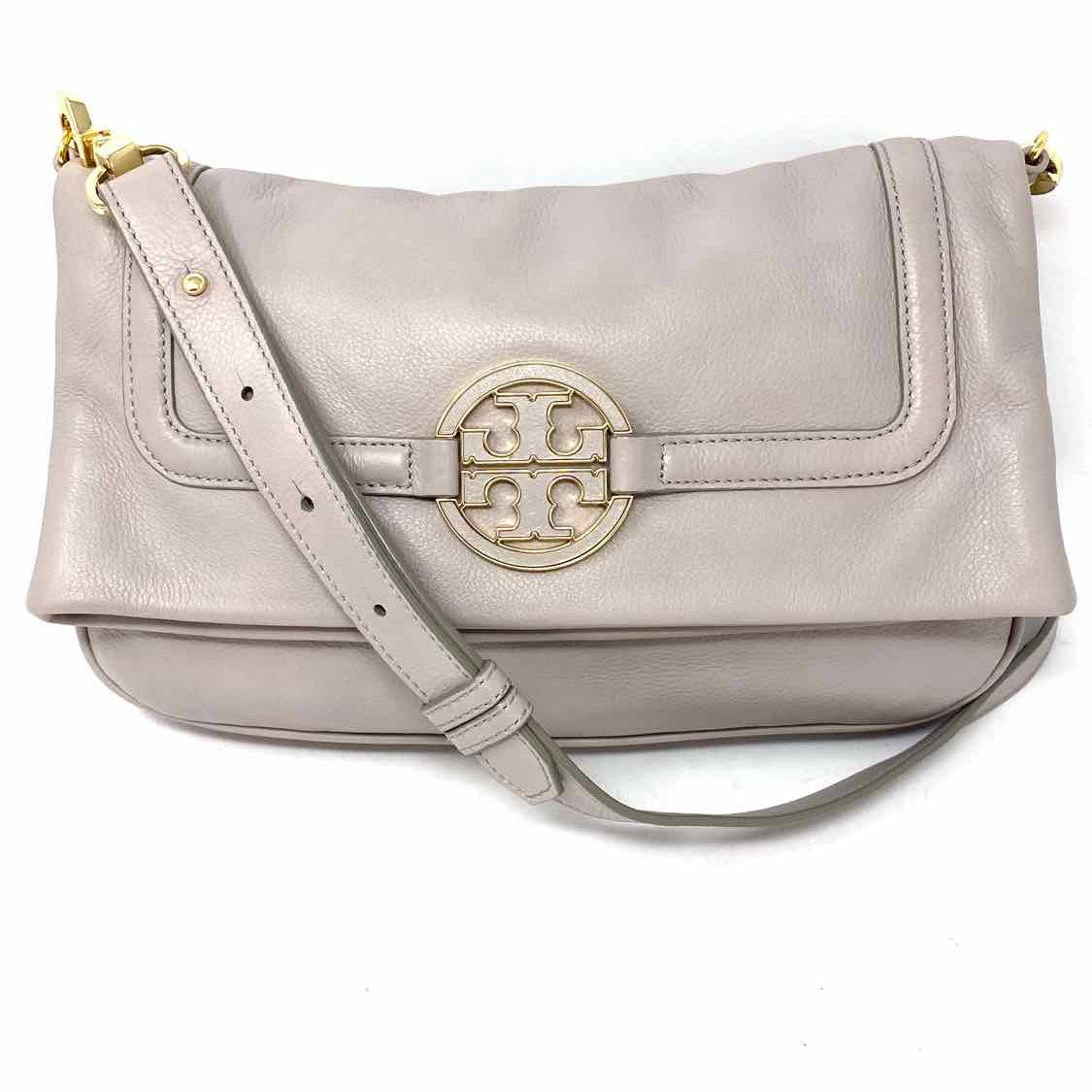 Tory Burch Amanda Gray Foldover Leather Crossbody