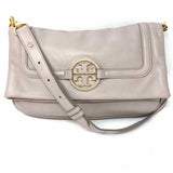 Tory Burch Amanda Gray Foldover Leather Crossbody