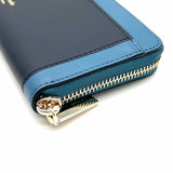 Kate Spade Spademals Smitten Kitten Blue Zip-Around Cat Leather Wallet