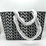 Alexander McQueen McQ Black White Monogram Leather Tote