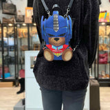 MOSCHINO Teddy Transformer Blue Mini Bear Leather BackPack