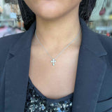 Tiffany & Co. Elsa Peretti 950 Platinum Cross 11 Diamonds 16" Necklace