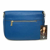 Vanessa Williams Blue Flap Pebbled Leather Crossbody