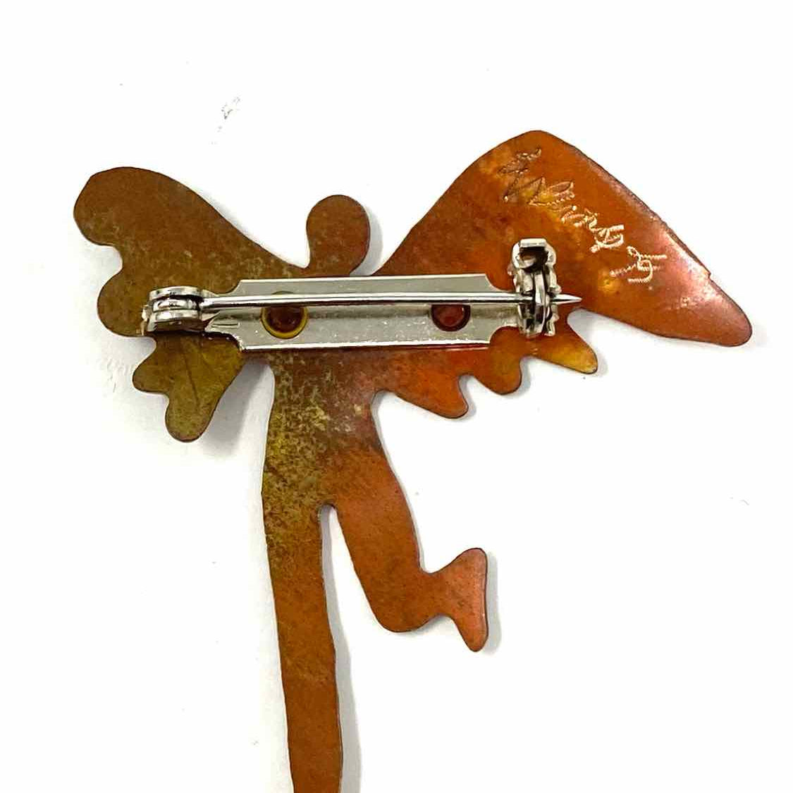 Metal Multi-Color Angel Brooch