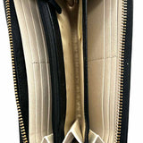 Kate Spade Cream Black Zip-Around Bow Saffiano Leather Wallet