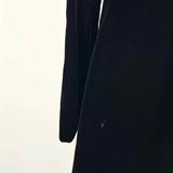Women's Black Size M Long Velvet Coat