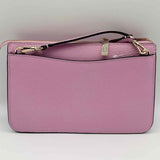 Kate Spade Leila Small Flap Pink Wallet Pebbled Leather Crossbody