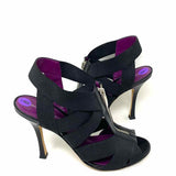 sergio rossi Women's Black Zip Bandage Size 38/8 Sandals