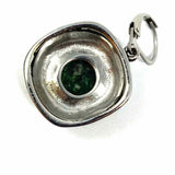 Stainless Steel Green Square Stone Earrings